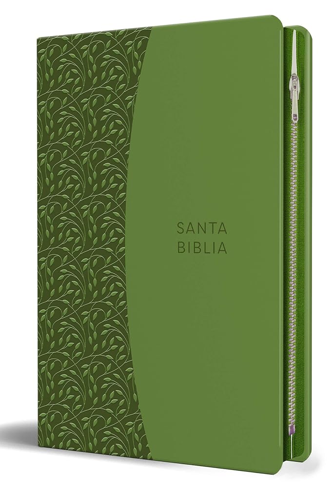 Biblia Reina Valera 1960 Tamaño grande, letra grande piel verde con cremallera / Spanish Holy Bible RVR 1960. Large Size, Large Print Green Leather with Zipp